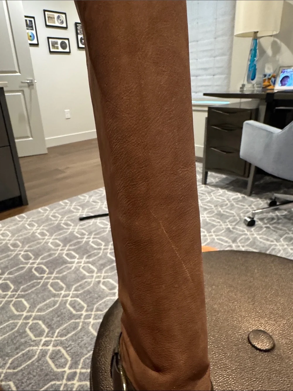 Brown Suede Over-the-Knee Boots with boot hangar included